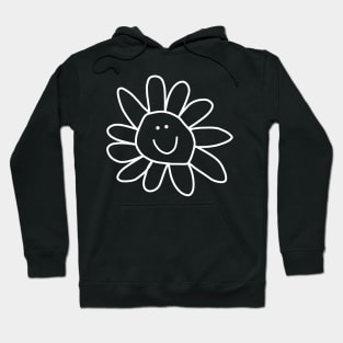 Daisy Doodle Flower in White Hoodie